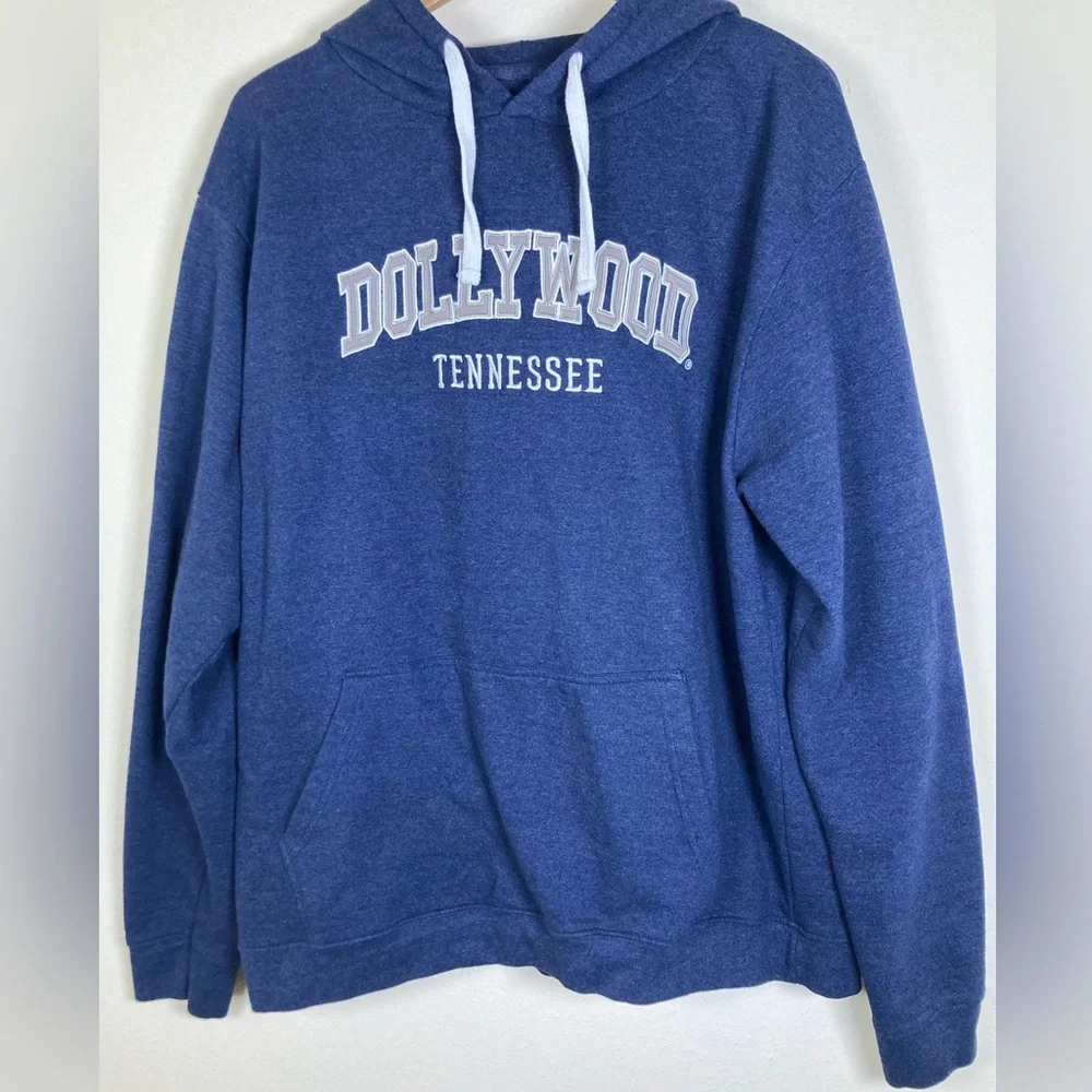 Dollywood Tennessee Hoodie Mens 2XL Blue Graphic Pullover Sweatshirt